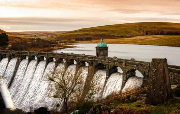 Landscape, nature, dam