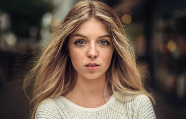 Picture face, model, Alina, blonde, freckles, beautiful, the beauty, young