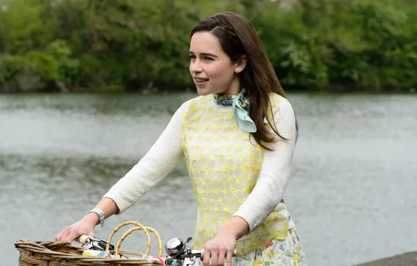 Picture bike, actress, basket, Emilia Clarke, Emilia Clarke