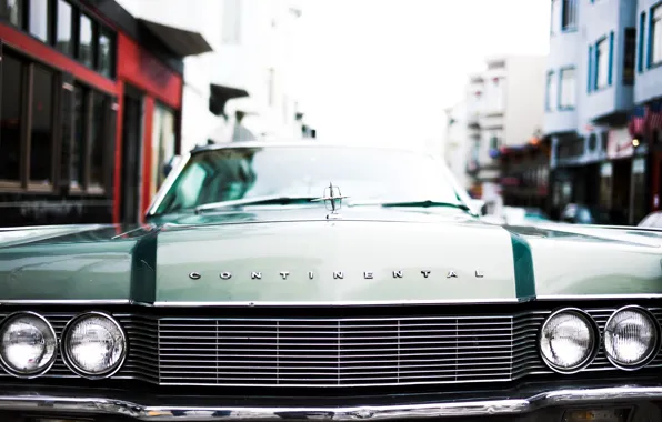 Picture lights, the hood, grille, emblem, lincoln continental 1968