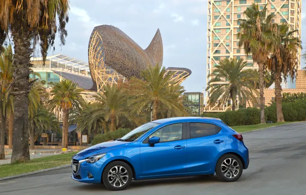 Picture photo, Mazda, Blue, Mazda, Car, Side, 2014, Metallic