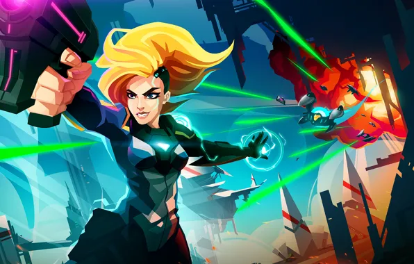 Girl, the explosion, weapons, PS3, PS4, PSVita, Velocity, Lt. When Tana