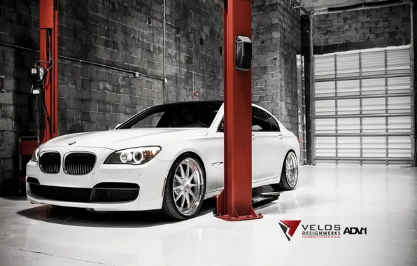 Picture white, wall, tuning, BMW, BMW, tuning, the front, seven