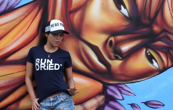 Girl, background, wall, Sundried Lima