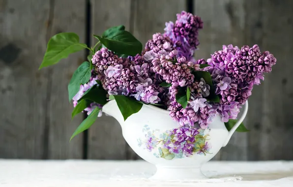 Flowers, vase, lilac