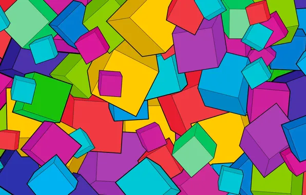 Abstraction, background, cubes, bright, cube, bright, art, cube