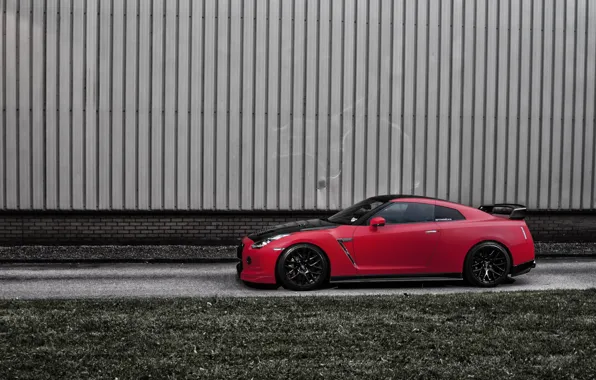 Red, profile, red, Nissan, GT-R, Nissan