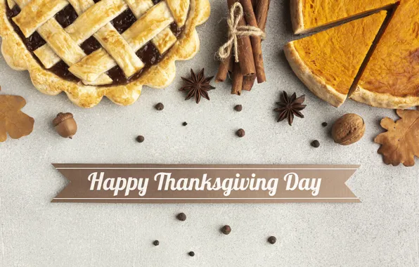 Autumn, leaves, pie, fabric, pumpkin, nuts, cinnamon, cake