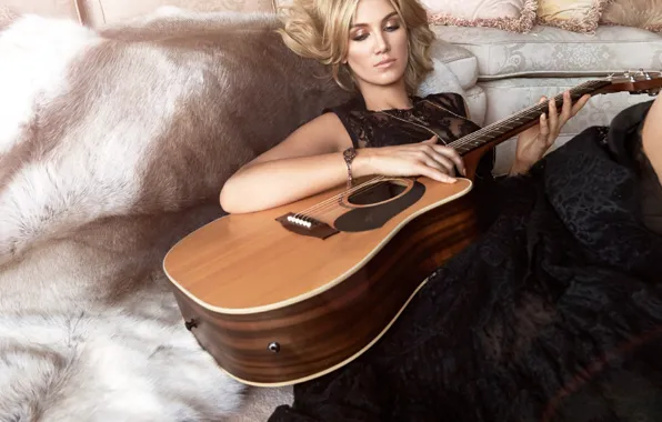 Picture guitar, singer, Delta Goodrem