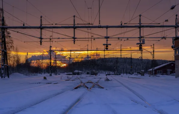 Picture night, station, railroad