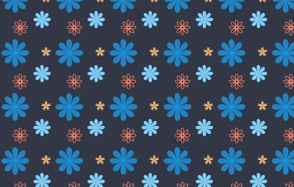 Picture flowers, blue, design, background, texture