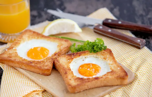 Eggs, Breakfast, scrambled eggs, toast, toast