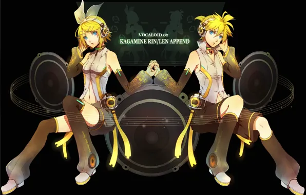 Girl, anime, art, guy, Vocaloid, Vocaloid, characters, Rin