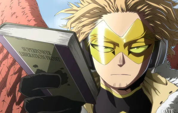 Wings, glasses, book, guy, My Hero Academia, Boku No Hero Academy, My Hero Academy