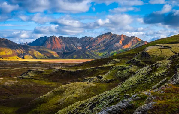 Picture Nature, Clouds, Mountains, Iceland, Landmannalaugar