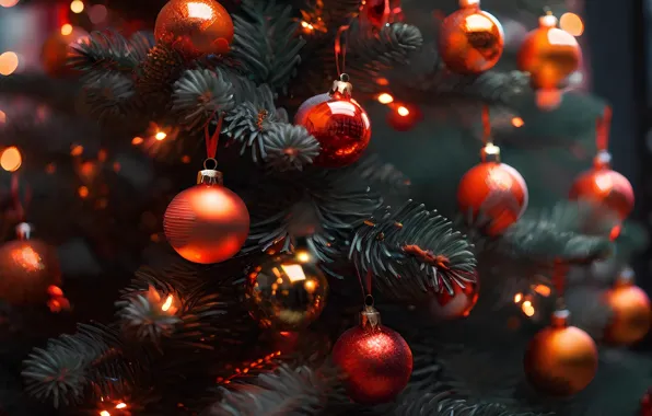 Balls, balls, Christmas, New year, Christmas decorations, Christmas decorations, AI art, neural network