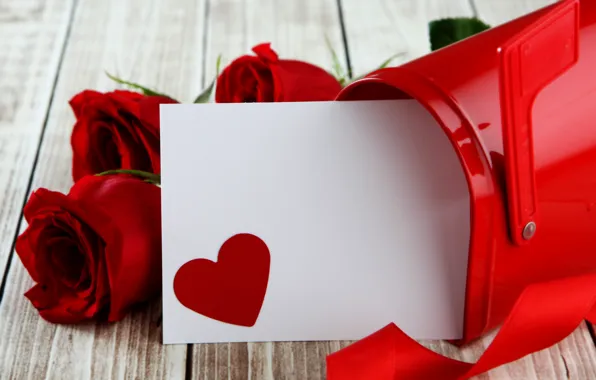 Hearts, red, love, heart, romantic, gift, roses, red roses