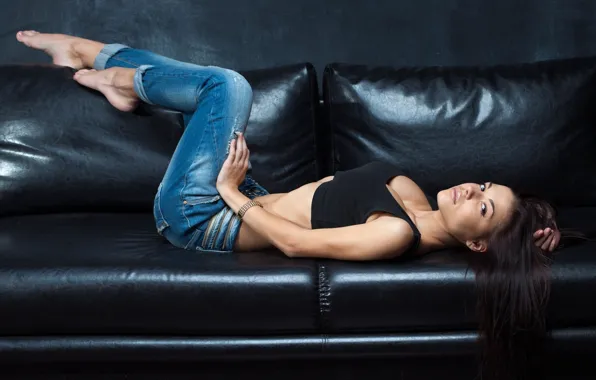 Look, sexy, pose, model, portrait, jeans, makeup, Mike
