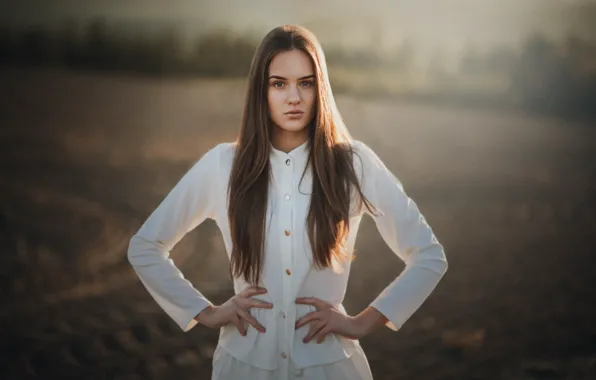 Look, girl, pose, hair, hands, Jiri Tulach