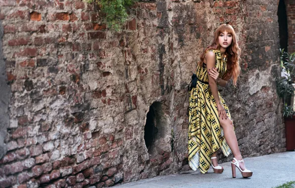 Girl, model, dress, Francesca