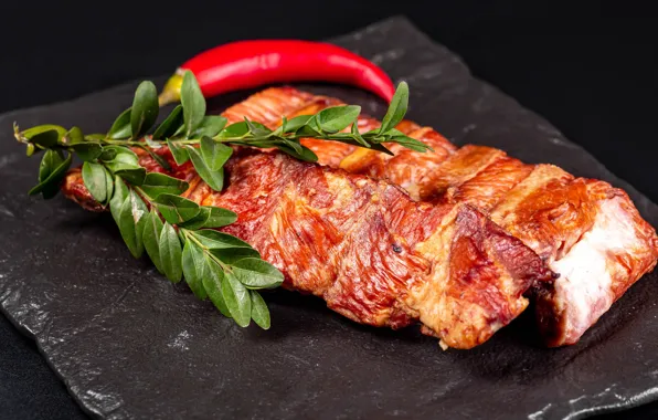 Branch, meat, pepper