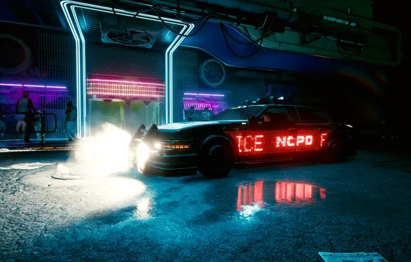 Police, CD project, Night City, Cyberpunk 2077 . Cyberpunk