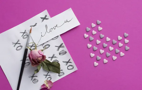 Background, pink, Love, Paper, heart, Heart, bloom