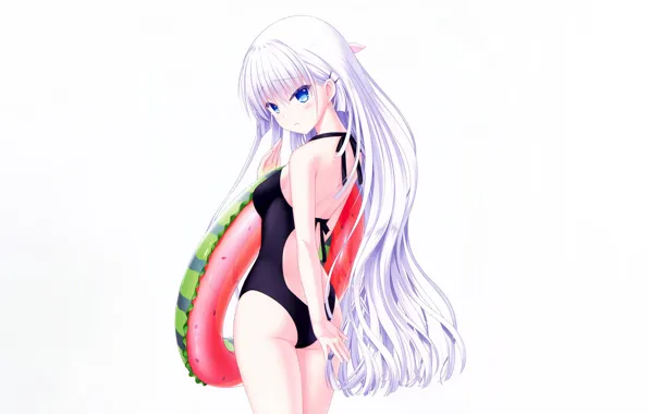 Girl, sexy, ass, long hair, anime, blue eyes, beautiful, pretty