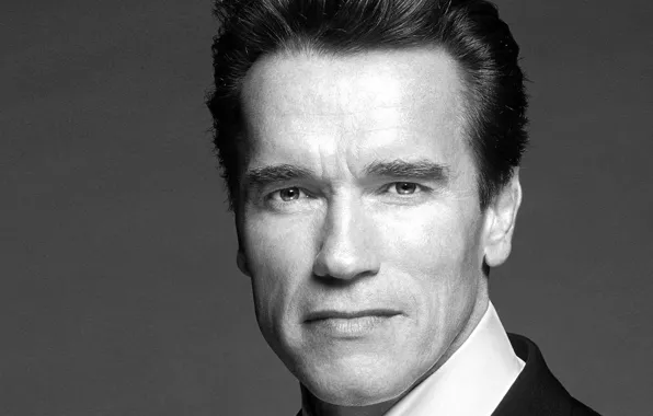Picture black and white, Arnold Schwarzenegger, the Governor