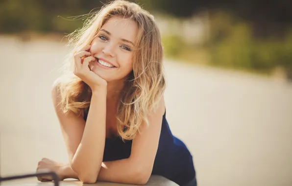 Picture girl, smile, blonde