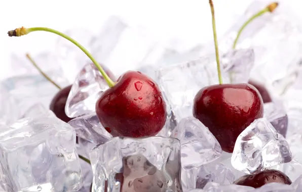 Picture ice, cherry, berries, background, Wallpaper, food, berry, wallpaper