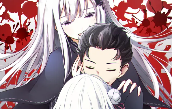 Anime, art, witch, Subaru, Emilia, Re: Zero kara hajime chip isek or Seikatsu, From scratch