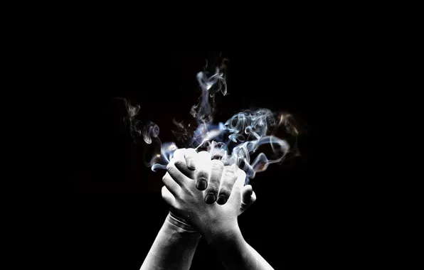 Picture smoke, hands