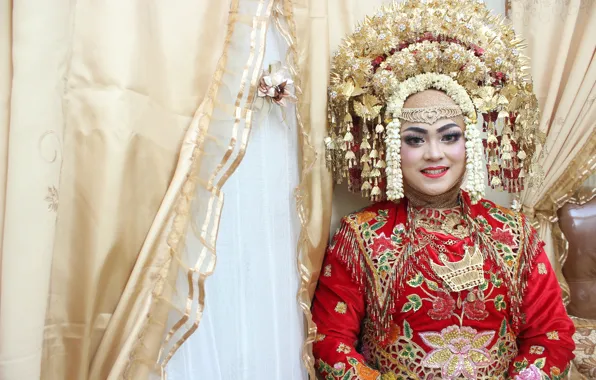 Picture woman, portrait, art, wedding, West Sumatra, ethnic
