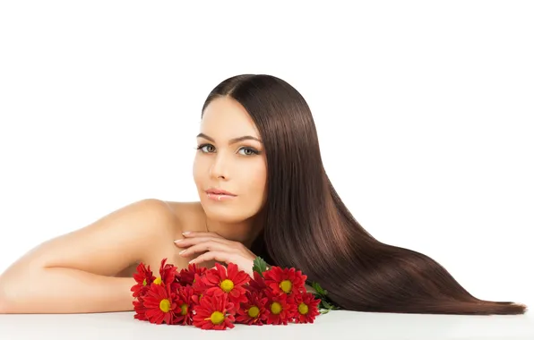 Picture eyes, girl, flowers, face, lips