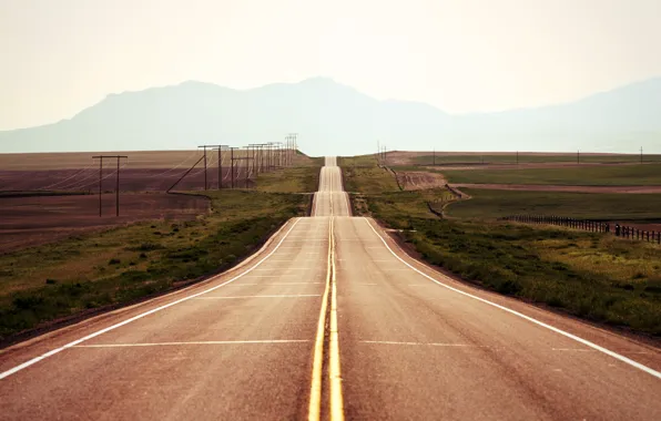 Road, field, landscape