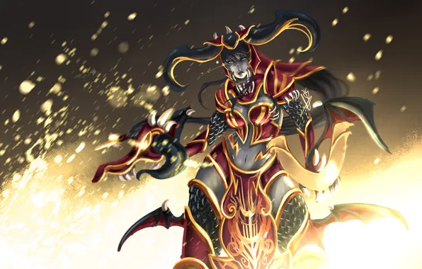 Picture fire, League of Legends, Shyvana, Armor