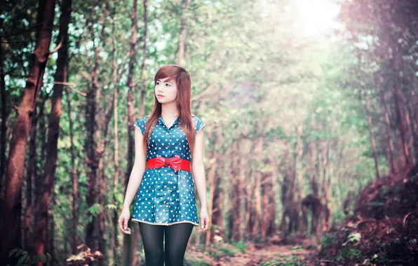 Girl, nature, Asian