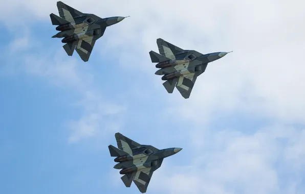 The sky, the plane, fighter, Multipurpose, fifth generation, supersonic, Vladislav Perminov, PAK-FA T-50