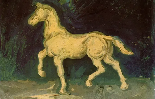 Picture Vincent van Gogh, white horse, Plaster Statuette of a Horse