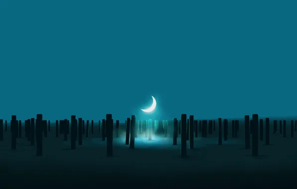 Night, columns, Crescent