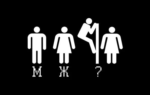 Woman, toilet, male