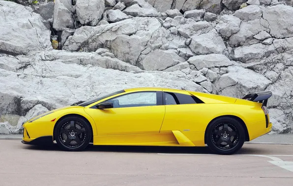 Stones, Lambo, lamborghini, side view, murcielago, Murcielago