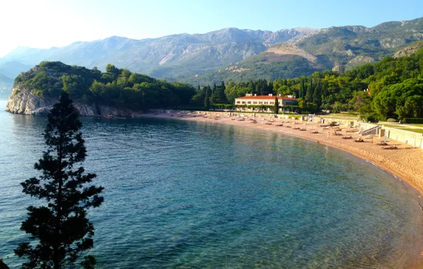 Mountains, Adriatica, Montenegro, Royal beach, Villa Milocer