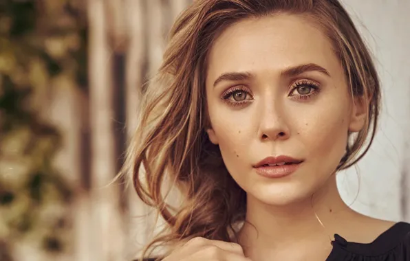 Look, girl, face, actress, Elizabeth Olsen