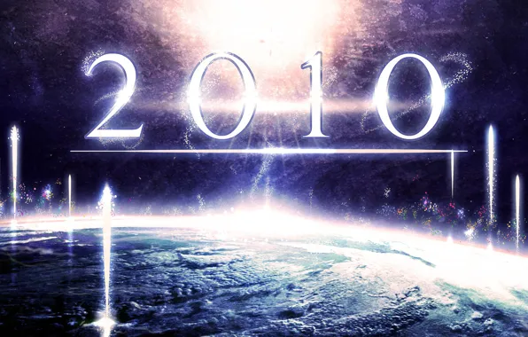 The universe, planet, salute, New year, 2010