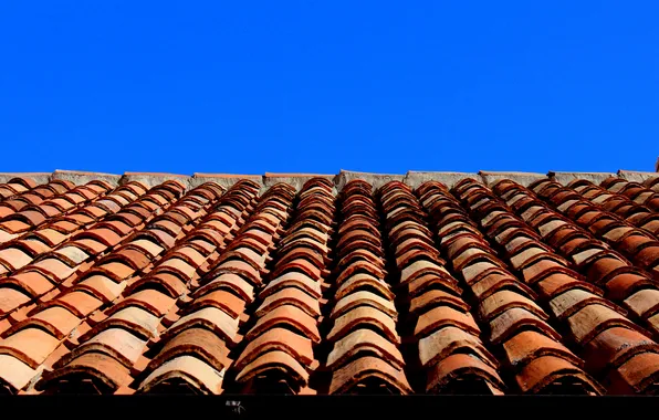 Picture roof, the sky, house, tile, roof