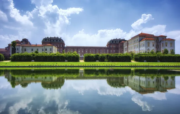 Pond, reflection, Italy, Italy, Venaria Reale, Venaria Reale, The Royal Palace Of Venaria, Royal Palace …