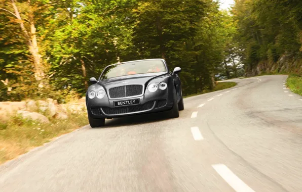 Bentley, Continental, Road, Machine, Grey, Bentley, GTC, The front