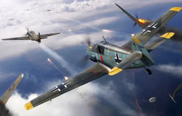 Hawker Hurricane, Bf-109, RAF, Bf.109E, Combat aircraft